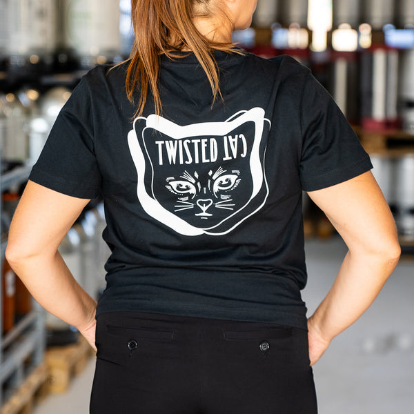 Schwarzes und khakifarbenes Katzen-T-Shirt