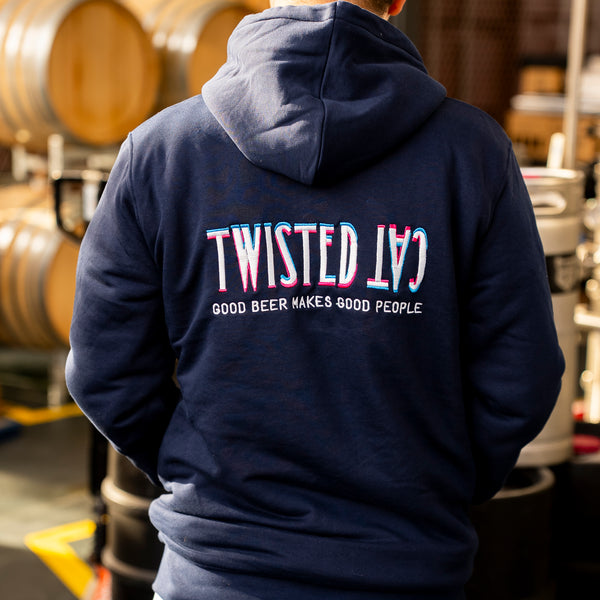 Twisted Cat Sherpa-Lined Zip Hoodie