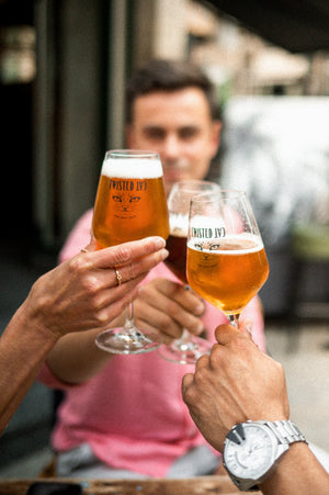 People drinking Twisted Cat Craft Beer on the Terrace in Luxembourg