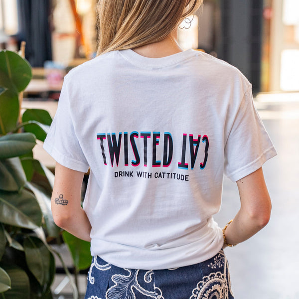 T-Shirt with Cat Face Print